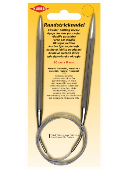 Agujas circulares de tejer - 80 cm x 8 mm
