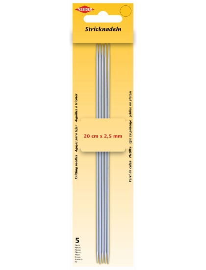 Agujas de tejer de doble punta de 2,5 mm