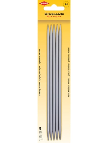 Agujas de tejer de doble punta de 4,5 mm