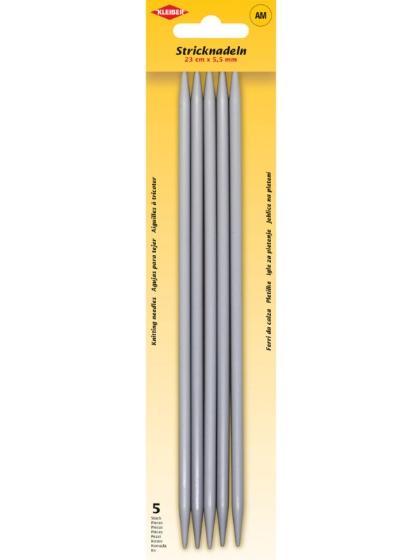 Agujas de tejer de doble punta de 5,5 mm