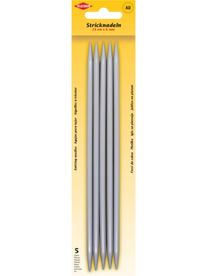 Agujas de tejer de doble punta de 6 mm