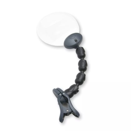 Lupa Attach-A-Mag™ con luz LED y abrazadera