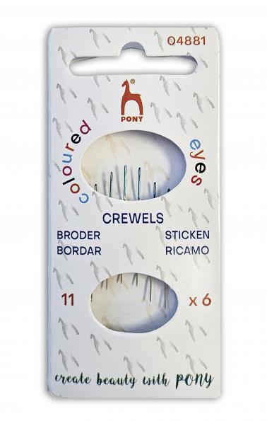 Agujas Crewel/bordar con un ojo grande de color - tamaño 11