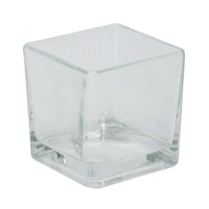 Cubo de vidrio para velas y mini decoraciones - Grande