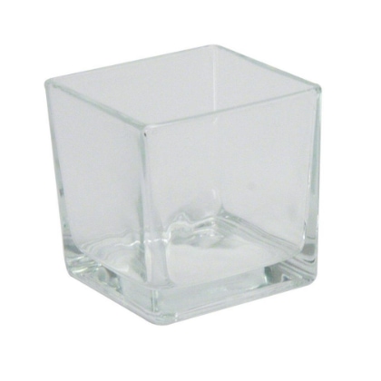 Cubo de vidrio para velas y mini decoraciones - Pequeño