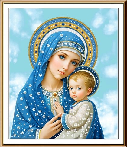 Nuestra Señora de Azul con el Santo Niño