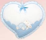 Cinta de nacimiento - Corazón con osito dormido - Azul cielo