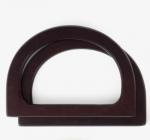 Mango para bolso semicircular de madera - Marrón oscuro oscuro