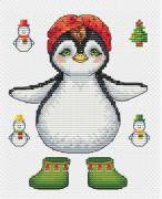 Penguin with a garland