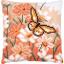 Cojín - Mariposa y flores rosas