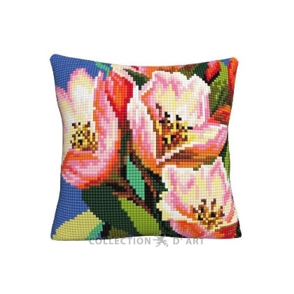 Cojín - Estampado floral colorido - Tulipanes
