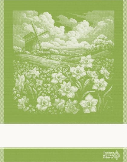 Trapo de cocina - Paesaggio 1 - Verde