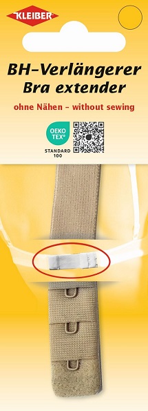 Extensor de sujetador, Gancho simple 20 mm - Beige