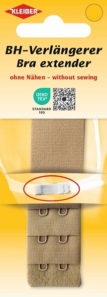 Extensor de sujetador, Gancho doble 30 mm - Beige