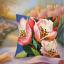 Cojín - Estampado floral colorido - Tulipanes