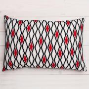 Almohada - Diamantes blancos y rojos