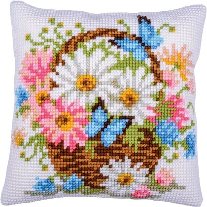 Cojín - Cesta de flores