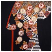 Setsugekka Kimono with Chrysanthemum on Flowing Water - Black