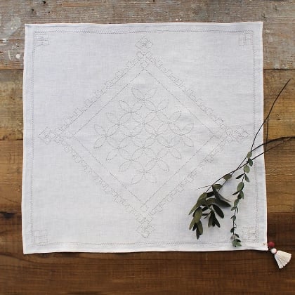 Kit Sashiko de tela de lino (Shippo) - Blanco