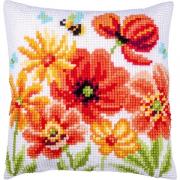 Cojín - Amapolas y flores silvestres
