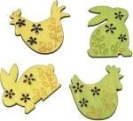 Decoraciones de madera - Gallinas y conejos (4)