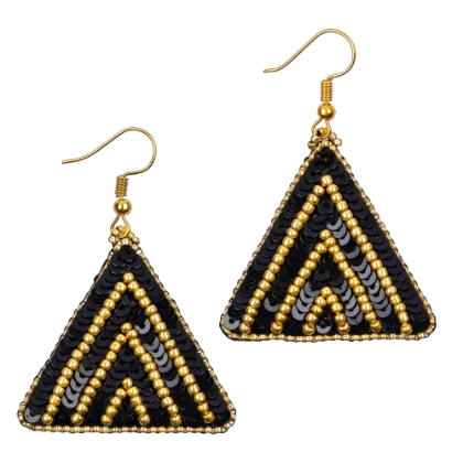 Pendientes triangulares - Color del adorno dorado