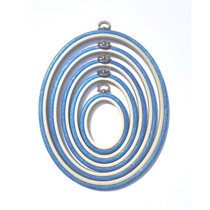Marco ovalado 11.5 cm x 15 cm - Azul