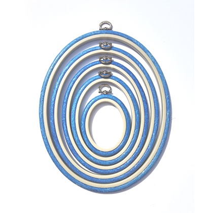Marco ovalado 14.5 cm x 19 cm - Azul