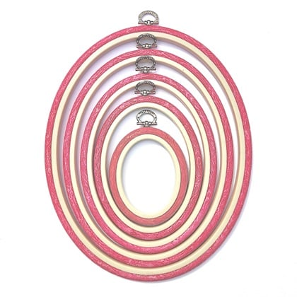 Marco ovalado 14.5 cm x 19 cm - Rosa