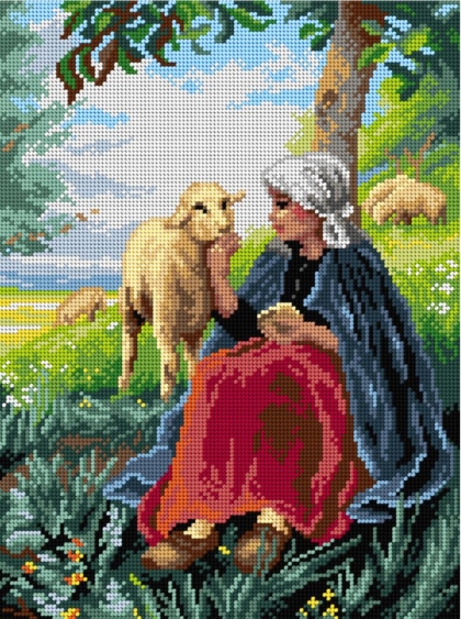 La pastora y las ovejas (Georges François Paul Laugee)