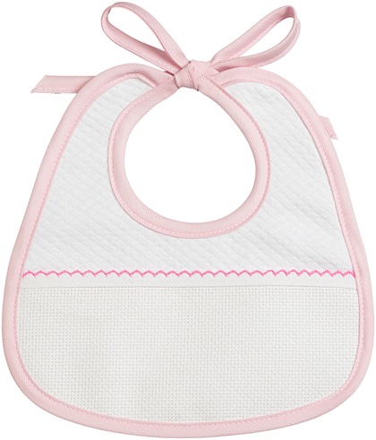 Babero Oval - Corazones Pequeños - Rosa
