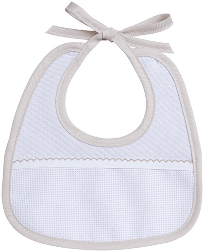 Babero Oval - Corazones Pequeños - Gris tórtola