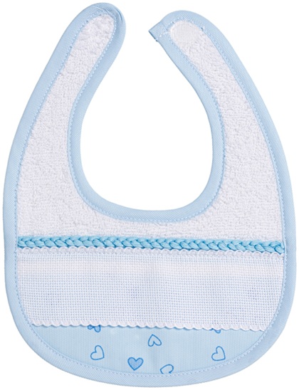 Babero de esponja - Corazones Pequeños - Azul cielo