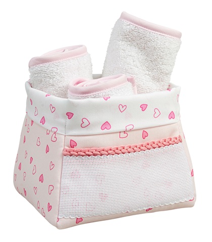 Estuche de baño - Corazones Pequeños - Rosa