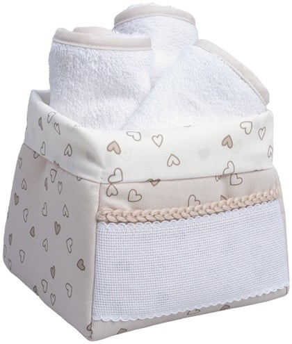 Estuche de baño - Corazones Pequeños - Gris tórtola