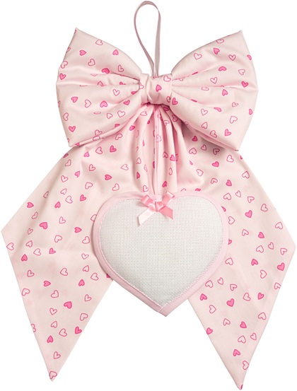 Lazo de Nacimiento con Corazón - Corazones Pequeños - Rosa