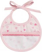 Babero redondo - Corazones Pequeños - Rosa