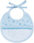 Babero redondo - Corazones Pequeños - Azul cielo