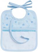 Babero con Porta Chupete - Corazones Pequeños - Azul cielo
