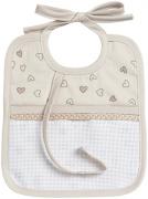 Babero con Porta Chupete - Corazones Pequeños - Gris tórtola