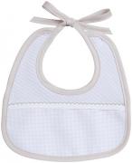 Babero Oval - Corazones Pequeños - Gris tórtola