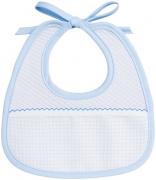 Babero Oval - Corazones Pequeños - Azul cielo