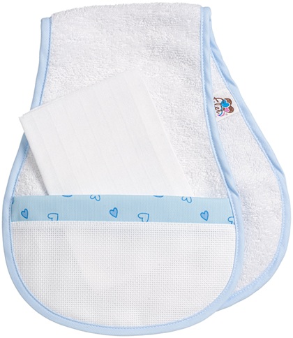 Paño anti-regurgitación salva hombro - Corazones Pequeños - Azul