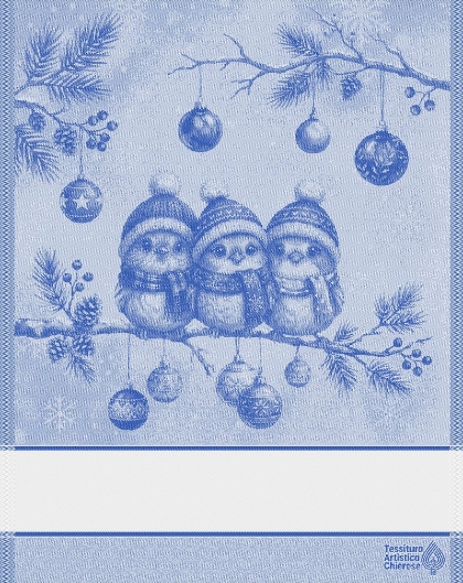 Trapo de cocina - Cinguettio - Azul Lurex