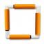 Marco cuadrado con Clip 29x29 - Naranja