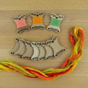 Set de 20 Bobinas de Madera para Hilos - Flores