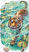 Tigre en el lago