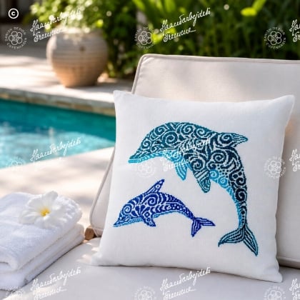 Cojín - Dolphin with calf