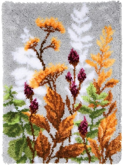 Alfombra - Hojas y flores de otoño
