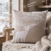 Cojín - Red deer with a maple tree